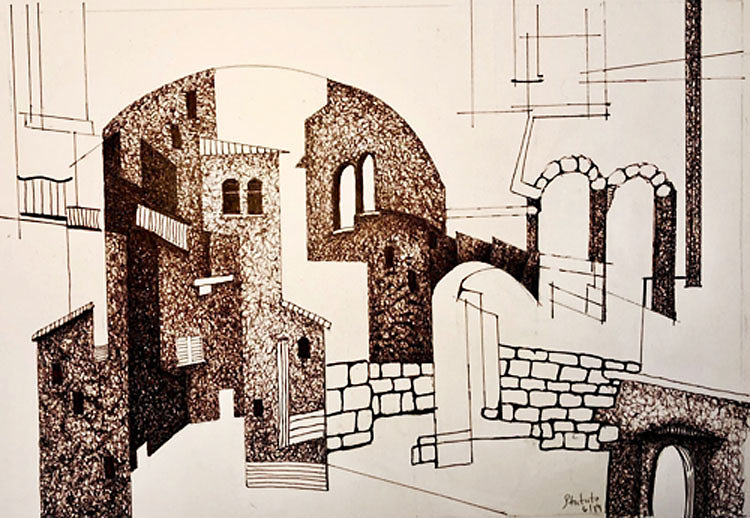 Pen and ink cityscapes
